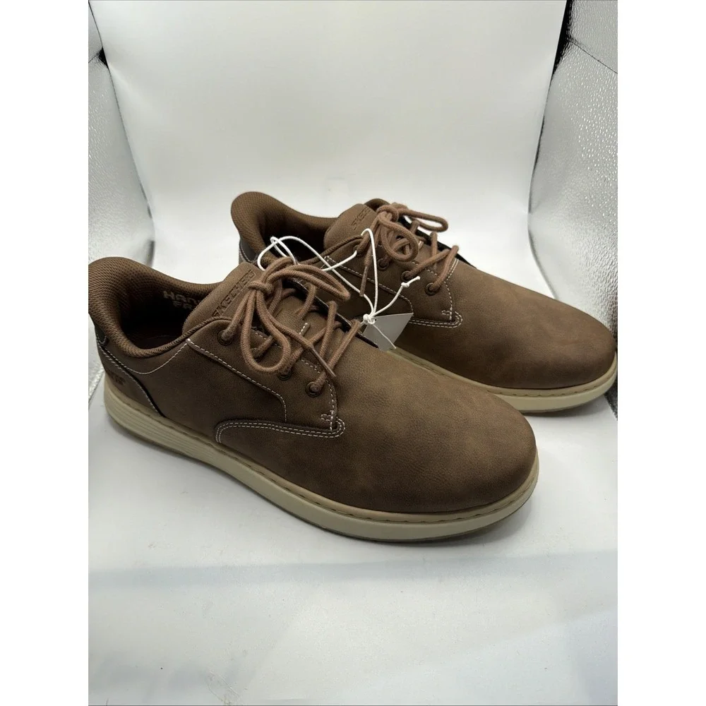 Skechers Swift Fit Shoes Hands-Free Mens Brown Relaxed Fit Memory Foam‎ Size 8.5